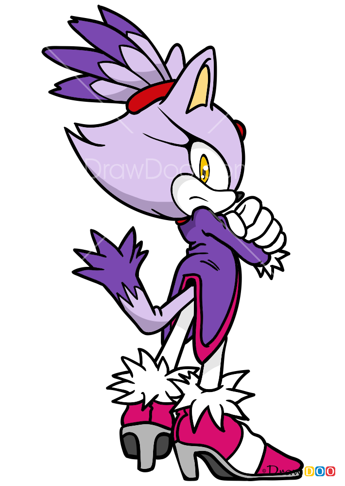 How To Draw Blaze The Cat Sonic The Hedgehog Step By Step Drawing
